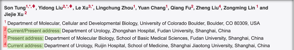 Current/Present address